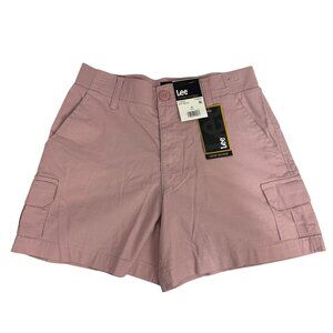 Lee Women’s 5 Inch Soft Mauve Cargo Shorts Comfort Waistband Size 4